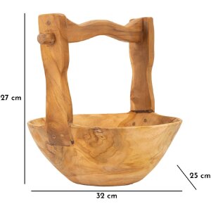 Mauro Ferretti ciotola decorativa Timbo a forma di cestino 32x25x27 cm marrone