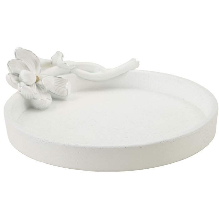 Mauro Ferretti Ciotola decorativa Magnolia 24x21x6 cm bianco