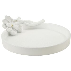 Mauro Ferretti Ciotola decorativa Magnolia 24x21x6 cm bianco