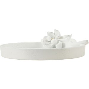 Mauro Ferretti Ciotola decorativa Magnolia 24x21x6 cm bianco