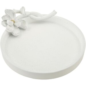 Mauro Ferretti Ciotola decorativa Magnolia 24x21x6 cm bianco
