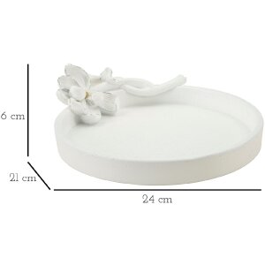Mauro Ferretti Ciotola decorativa Magnolia 24x21x6 cm bianco