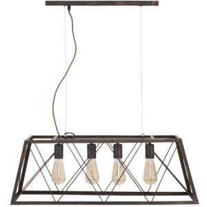 Mauro Ferretti lampada da soffitto industriale 78x30x26,5 cm scuro