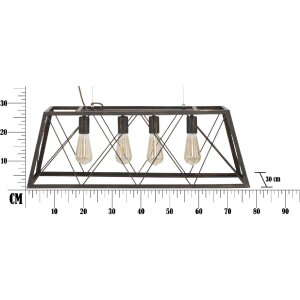 Mauro Ferretti lampada da soffitto industriale 78x30x26,5 cm scuro