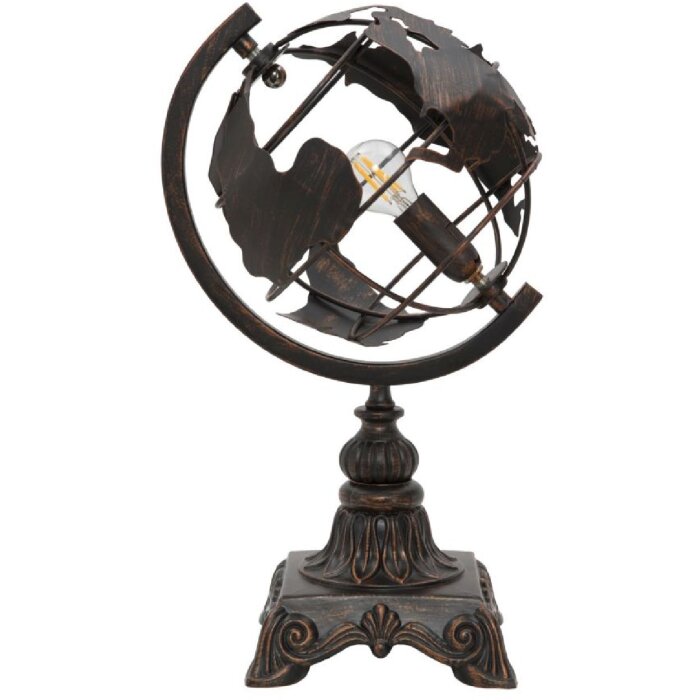 Mauro Ferretti lampada da tavolo world economy E14 24x20x40 cm scuro