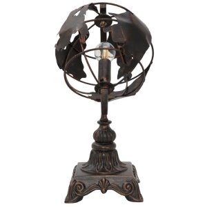 Mauro Ferretti lampada da tavolo world economy E14 24x20x40 cm scuro