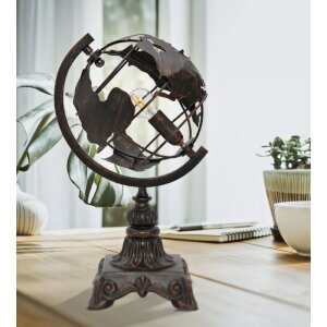 Mauro Ferretti lampada da tavolo world economy E14 24x20x40 cm scuro