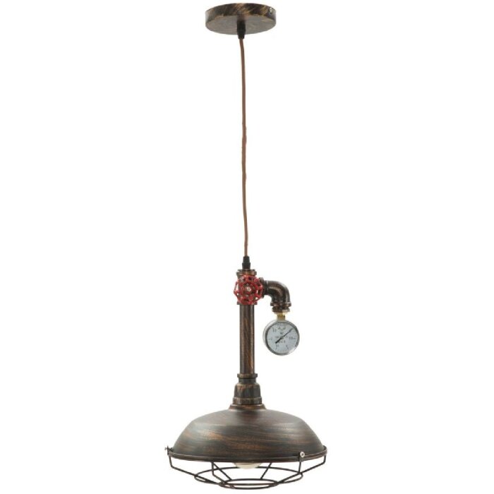 Mauro Ferretti lampada da soffitto Manhattan rotonda E27 Ø 26x36 cm scuro