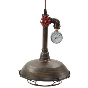Mauro Ferretti lampada da soffitto Manhattan rotonda E27 Ø 26x36 cm scuro