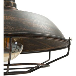 Mauro Ferretti lampada da soffitto Manhattan rotonda E27 Ø 26x36 cm scuro