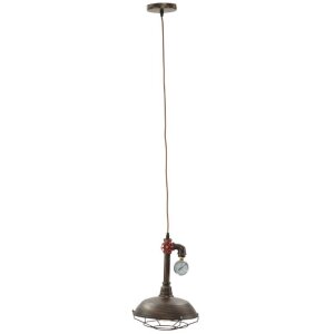 Mauro Ferretti lampada da soffitto Manhattan rotonda E27 Ø 26x36 cm scuro