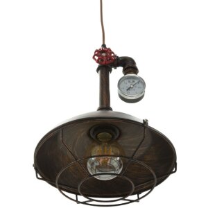Mauro Ferretti lampada da soffitto Manhattan rotonda E27 Ø 26x36 cm scuro
