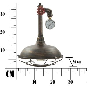 Mauro Ferretti lampada da soffitto Manhattan rotonda E27 Ø 26x36 cm scuro