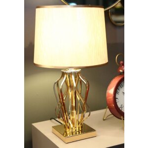 Mauro Ferretti lampada da tavolo Glam X E27 Ø 30x52 cm color oro crema