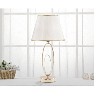 Mauro Ferretti lampada da tavolo Glam Flush E27 Ø 24x47 cm color oro crema