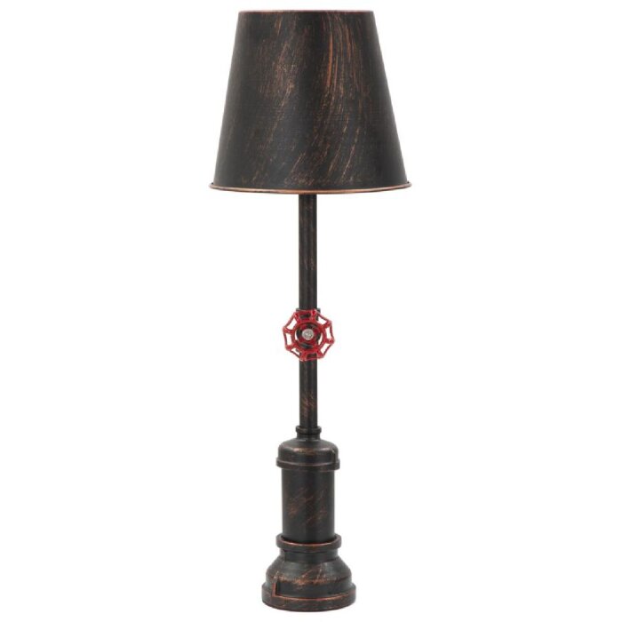 Mauro Ferretti lampada da tavolo Manhattan Single E27 Ø 21x64 cm rame nero
