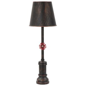 Mauro Ferretti lampada da tavolo Manhattan Single E27 Ø 21x64 cm rame nero