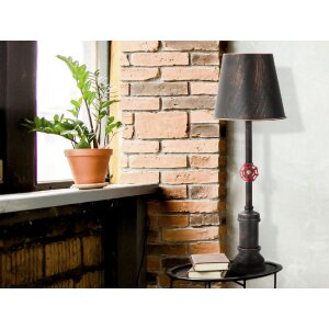 Mauro Ferretti lampada da tavolo Manhattan Single E27 Ø 21x64 cm rame nero