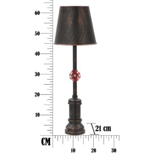 Mauro Ferretti lampada da tavolo Manhattan Single E27 Ø 21x64 cm rame nero