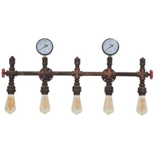 Mauro Ferretti applique industriale 5 luci E27 86x9x32 cm nero