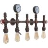 Mauro Ferretti applique industriale 5 luci E27 86x9x32 cm nero
