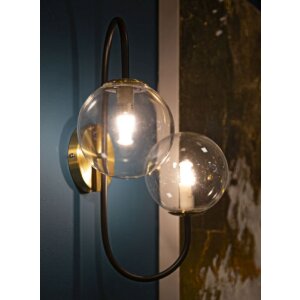 Mauro Ferretti applique 2 luci E14 36x24x45 cm oro nero