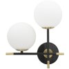 Mauro Ferretti applique Darky doppio E14 30x17x35 cm oro bianco nero