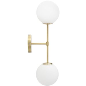 Mauro Ferretti applique Glamy doppia E14 15x21x55 cm bianco oro