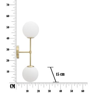 Mauro Ferretti applique Glamy doppia E14 15x21x55 cm bianco oro