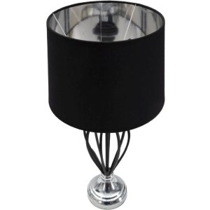 Mauro Ferretti Darky lampada da tavolo argento E27 Ø 28x56 cm nero argento
