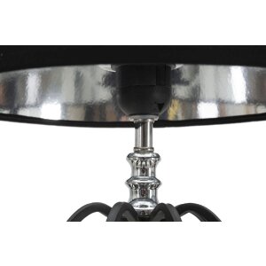 Mauro Ferretti Darky lampada da tavolo argento E27 Ø 28x56 cm nero argento