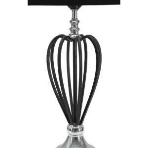 Mauro Ferretti Darky lampada da tavolo argento E27 Ø 28x56 cm nero argento