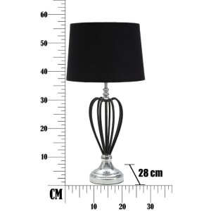 Mauro Ferretti Darky lampada da tavolo argento E27 Ø 28x56 cm nero argento