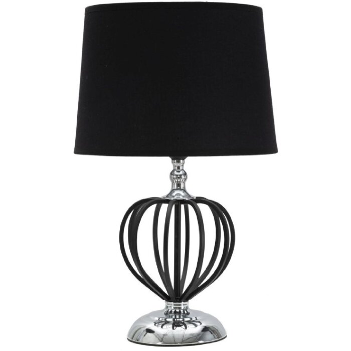 Mauro Ferretti Darky lampada da tavolo argento E27 Ø 28x44,5 cm nero argento