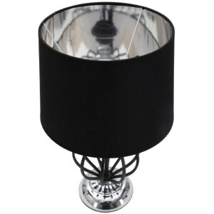Mauro Ferretti Darky lampada da tavolo argento E27 Ø 28x44,5 cm nero argento