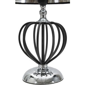 Mauro Ferretti Darky lampada da tavolo argento E27 Ø 28x44,5 cm nero argento