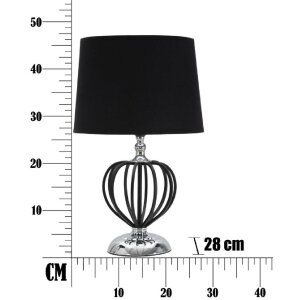 Mauro Ferretti Darky lampada da tavolo argento E27 Ø 28x44,5 cm nero argento