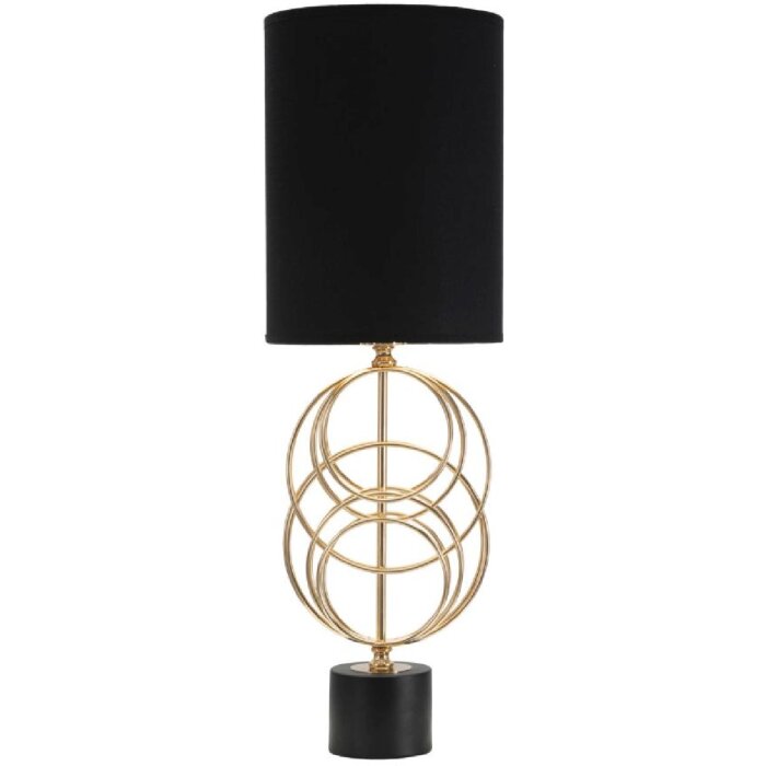 Mauro Ferretti Circly lampada da tavolo E27 Ø 22,5x65 cm oro nero