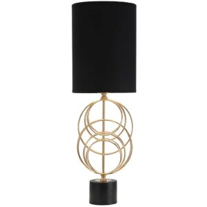 Mauro Ferretti Circly lampada da tavolo E27 Ø 22,5x65 cm oro nero