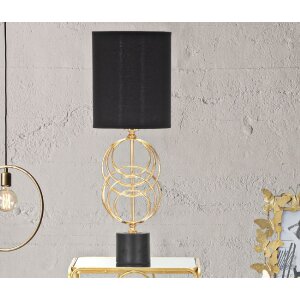 Mauro Ferretti Circly lampada da tavolo E27 Ø 22,5x65 cm oro nero