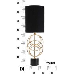 Mauro Ferretti Circly lampada da tavolo E27 Ø 22,5x65 cm oro nero