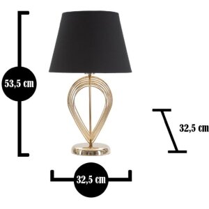 Mauro Ferretti lampada da tavolo Maxt E27 Ø 32,5x53,5 cm oro nero