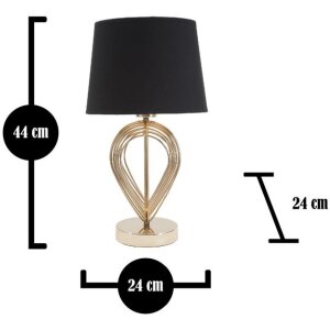 Mauro Ferretti lampada da tavolo Maxt E27 Ø 24x44 cm oro nero
