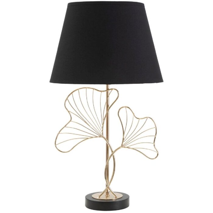 Mauro Ferretti lampada da tavolo foglie E27 Ø 30x60 cm nero oro