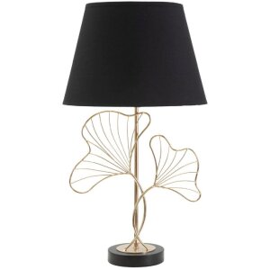 Mauro Ferretti lampada da tavolo foglie E27 Ø 30x60 cm nero oro