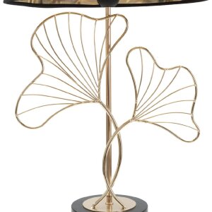 Mauro Ferretti lampada da tavolo foglie E27 Ø 30x60 cm nero oro
