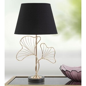 Mauro Ferretti lampada da tavolo foglie E27 Ø 30x60 cm nero oro