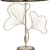 Mauro Ferretti lampada da tavolo foglie E27 Ø 30x60 cm nero oro