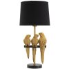 Mauro Ferretti lampada da tavolo pappagalli E27 Ø 30x62,5 cm nero oro