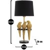 Mauro Ferretti lampada da tavolo pappagalli E27 Ø 30x62,5 cm nero oro